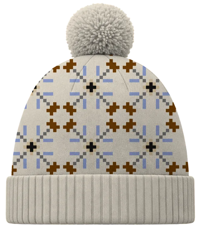 Knitted beanie with colorwork pattern